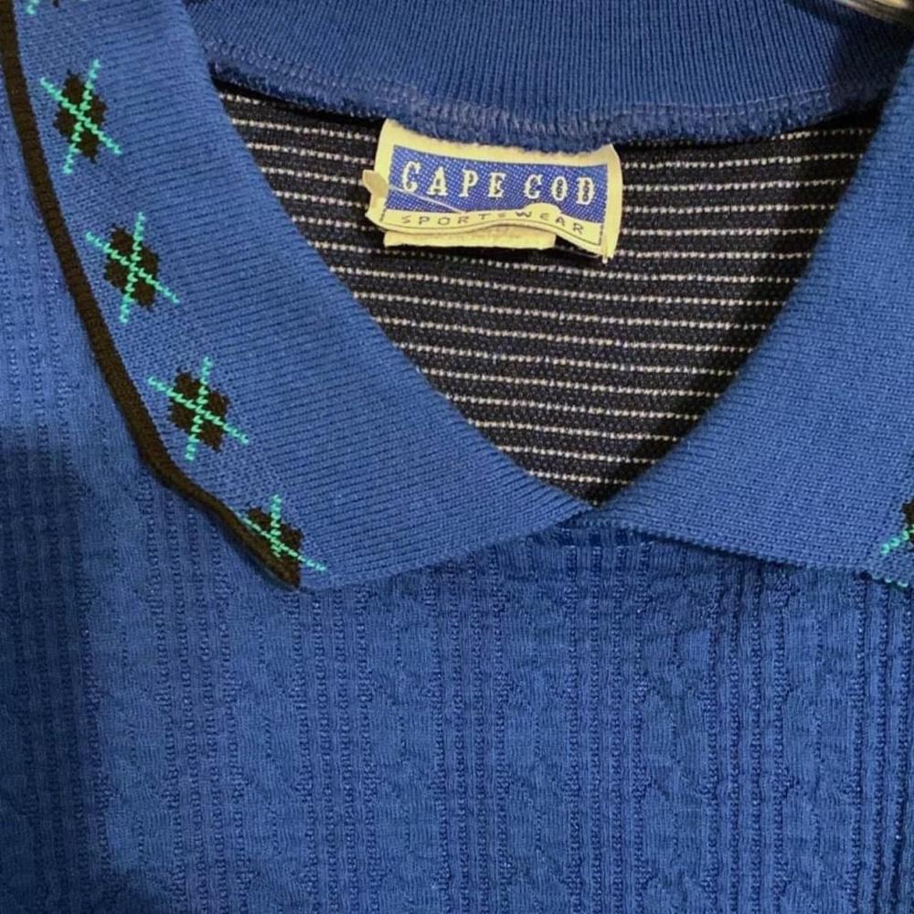 Vintage Blue Collared Sweater Cape Code Sportswea… - image 2